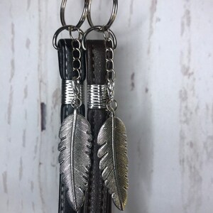 Silver Keychain With Faux Leather or Vinyl Wristlet and Large Silver ...