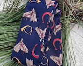 Four Fold Stock Tie, Foxhunting Traditional Stock Tie, Vintage Foxhunt Horn, Horse, Horseshoe Tie VERY Limited