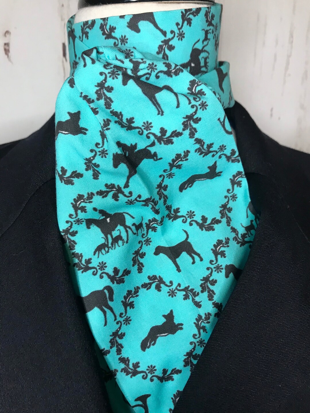 Four Fold Stock Tie Foxhunting Traditional Stock Tie Fox Etsy