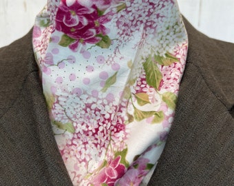 Four Fold Stock Tie, Foxhunting Traditional Stock Tie, Horse Show Stock Tie, Modern Floral