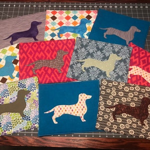 Mug Rug with Dachshund, Large Coaster for mugs and snacks, low carbon footprint, green living for doxie dog lovers
