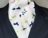Four Fold Stock Tie, Foxhunting Traditional Stock Tie, Horse Show Stock Tie, 72 inch hounds and good doggos on pink