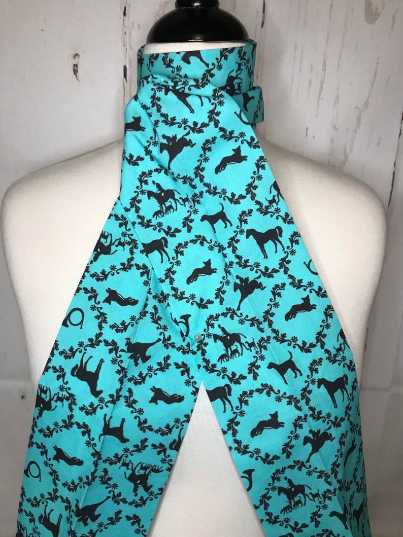 Four Fold Stock Tie Foxhunting Traditional Stock Tie Fox Etsy