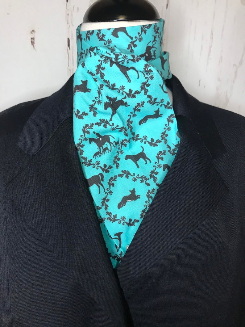 Four Fold Stock Tie Foxhunting Traditional Stock Tie Fox Etsy
