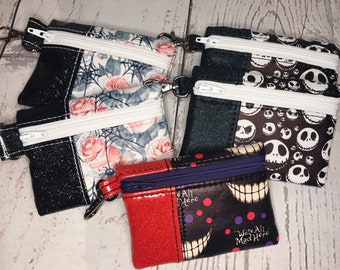 Mini Vinyl Snap on Pouch with Spooky Fun Prints