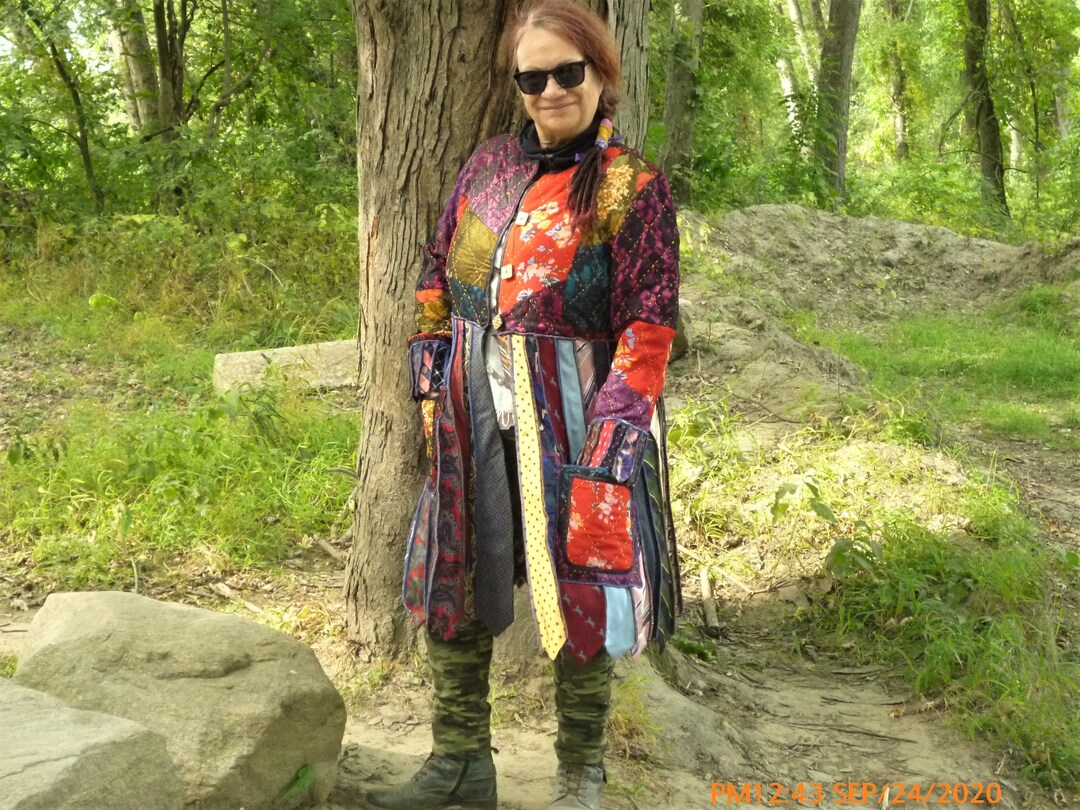 Treasure Coat Mantle of Wizardry Tie Coat Upcycled Silk Neck Tie Coat