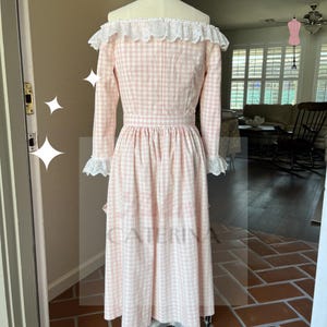 Pink Gingham Wedding Dress Brigitte Bardot inspired 1950s Country French Dress Bild 4