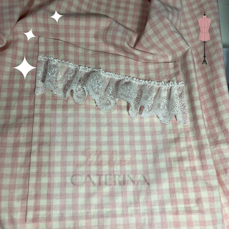 Pink Gingham Wedding Dress Brigitte Bardot inspired 1950s Country French Dress Bild 9