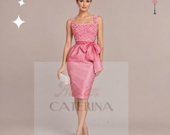 Pink Silk Cocktail Dress | Audrey Inspired 1960s Dress | Bridal Shower & Rehearsal Dress