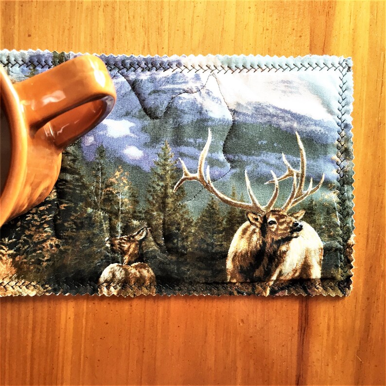 Nature Lover Snack Mat Quilted Snack Mat Animal Mug Rug Woodlands Quilted Snack Mat Woodlands Quilted Mug Rug Animal Snack Mat