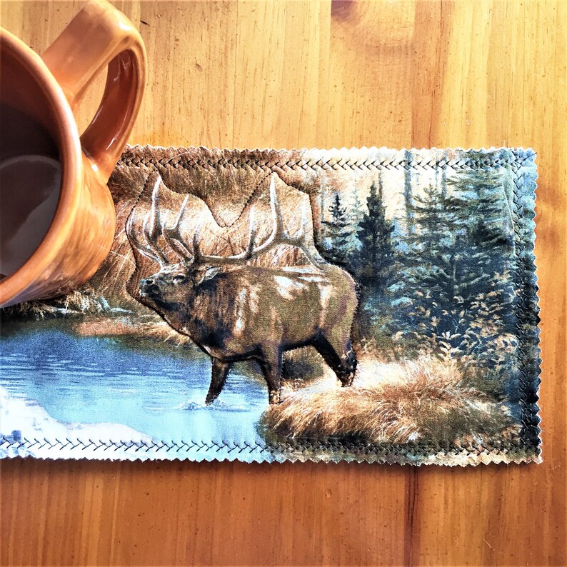 Nature Lover Snack Mat Quilted Snack Mat Animal Mug Rug Woodlands Quilted Snack Mat Woodlands Quilted Mug Rug Animal Snack Mat