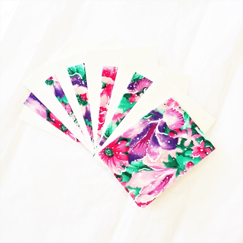 Fabric Mini Cards Textile Mini Note Cards Fabric Gift Tags,Set of 6 Mini Note Cards Blank Mini Cards Blank Note Cards Textile Gift Tags