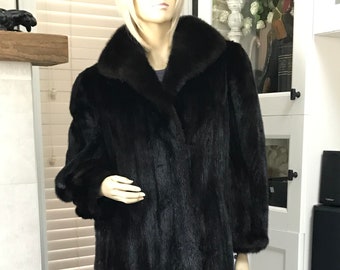 Women Beautiful Ranch MINK Fur Coat Sz. 12