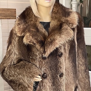 Herren Echtwaschbär Pelzmantel Gr. 40 Made in Kanada