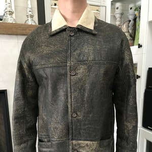Heren VTG 100% SHEARLING schapenvachtbontjas, maat S. 42 Gemaakt in Canada