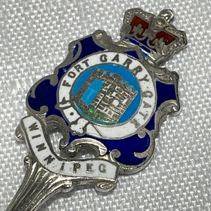 Mid Century Sterling Silver Souvenir Collector Spoon Old Fort Garry Gate Winnipeg Canada