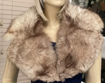 Women Beautiful NORWEGIAN FOX Fur Scarf Wrap Collar