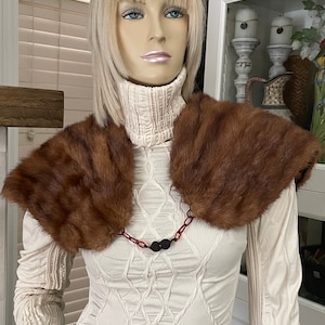 Women VTG Authentic MINK Fur Shawl Wrap