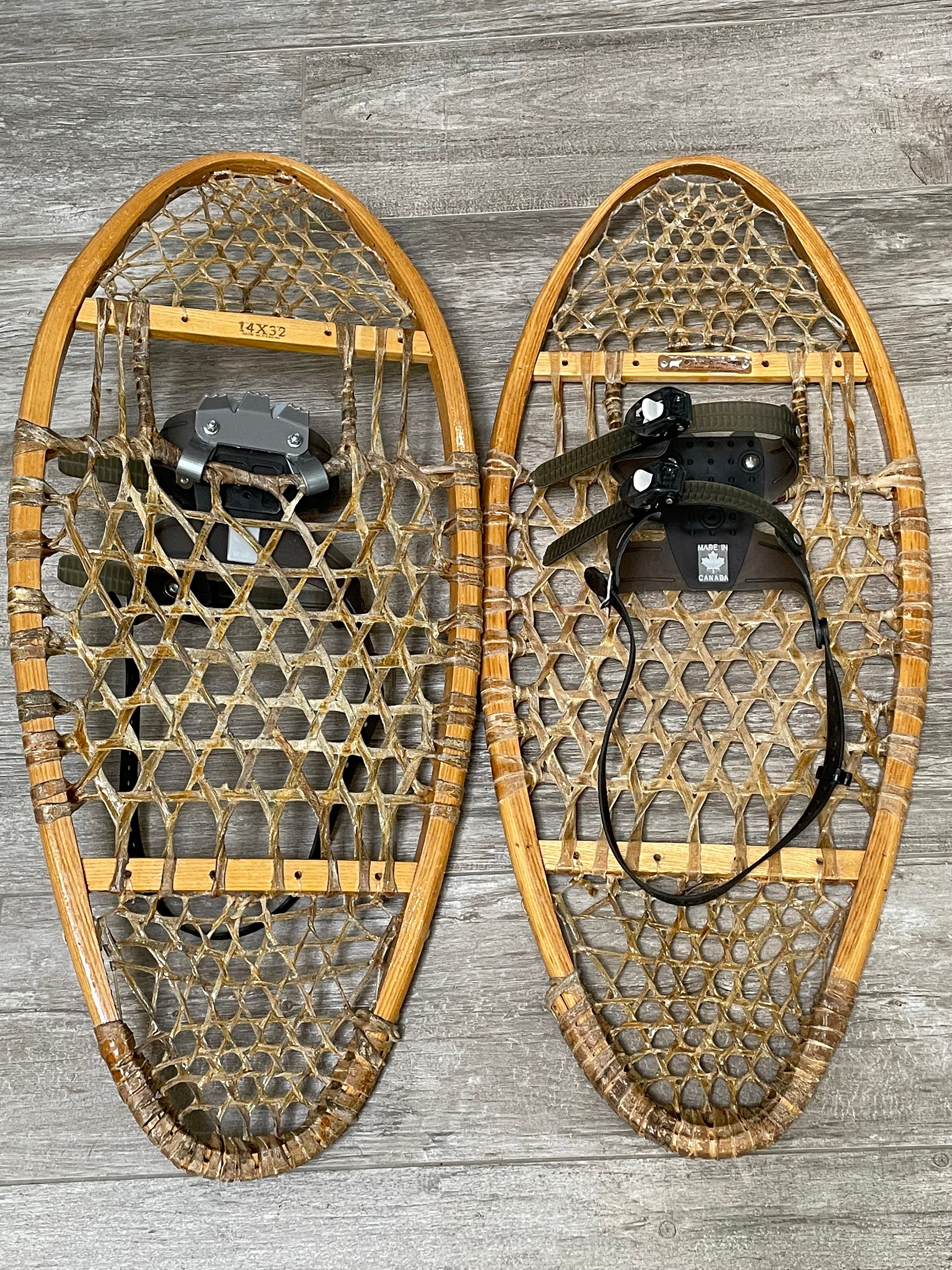 VTG Native Bear Paw Torpedo Leather Rawhide Snowshoes 14 X 32 Etsy Canada