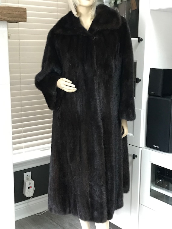Women Natural Ranch MINK Fur Coat Sz. 16-18