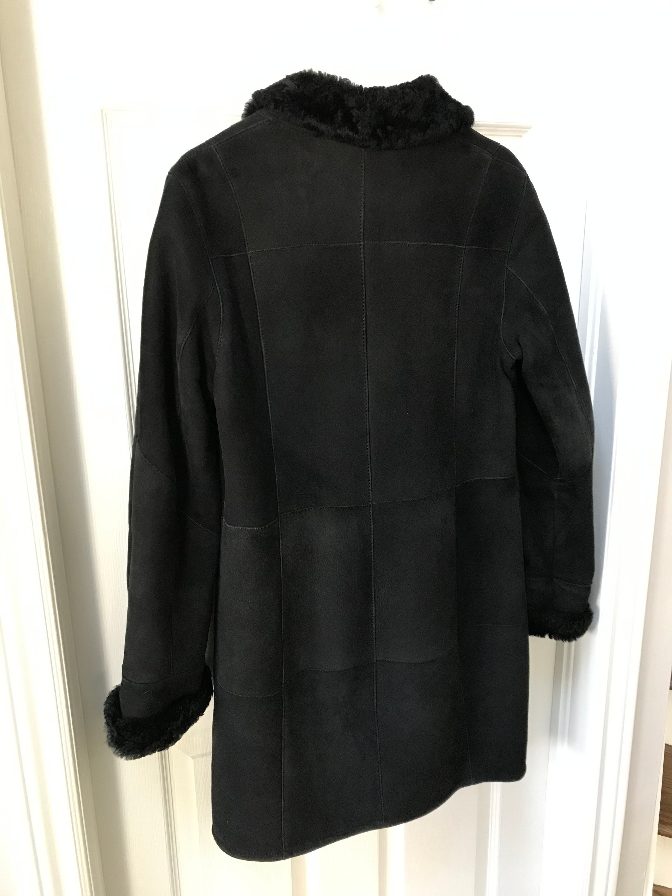 Women Danier Black SHEEPSKIN Fur Coat Sz. XS Etsy