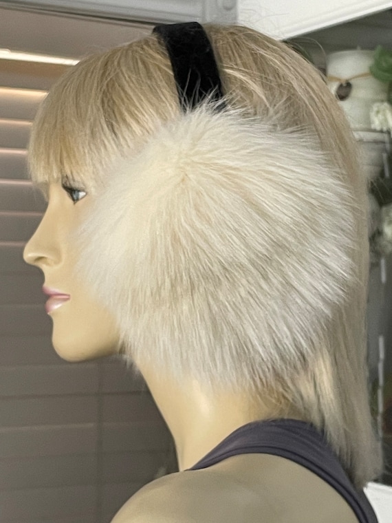 Women Beautiful Authentic FOX Fur Earmuffs Hat - image 4