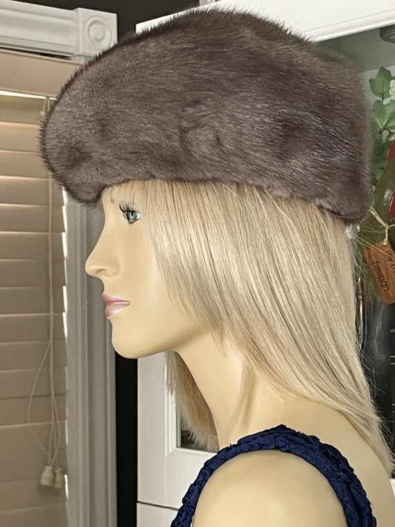 Women Beautiful Blue Iris Grey Mink Fur Hat Ex-small - Etsy display picture 1