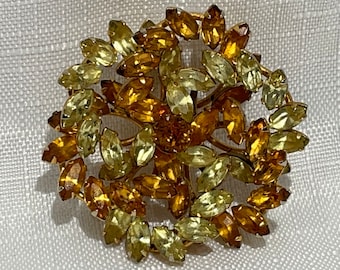Vintage 1960&#39;s Stunning SHERMAN Signed Floral Brooch Pin
