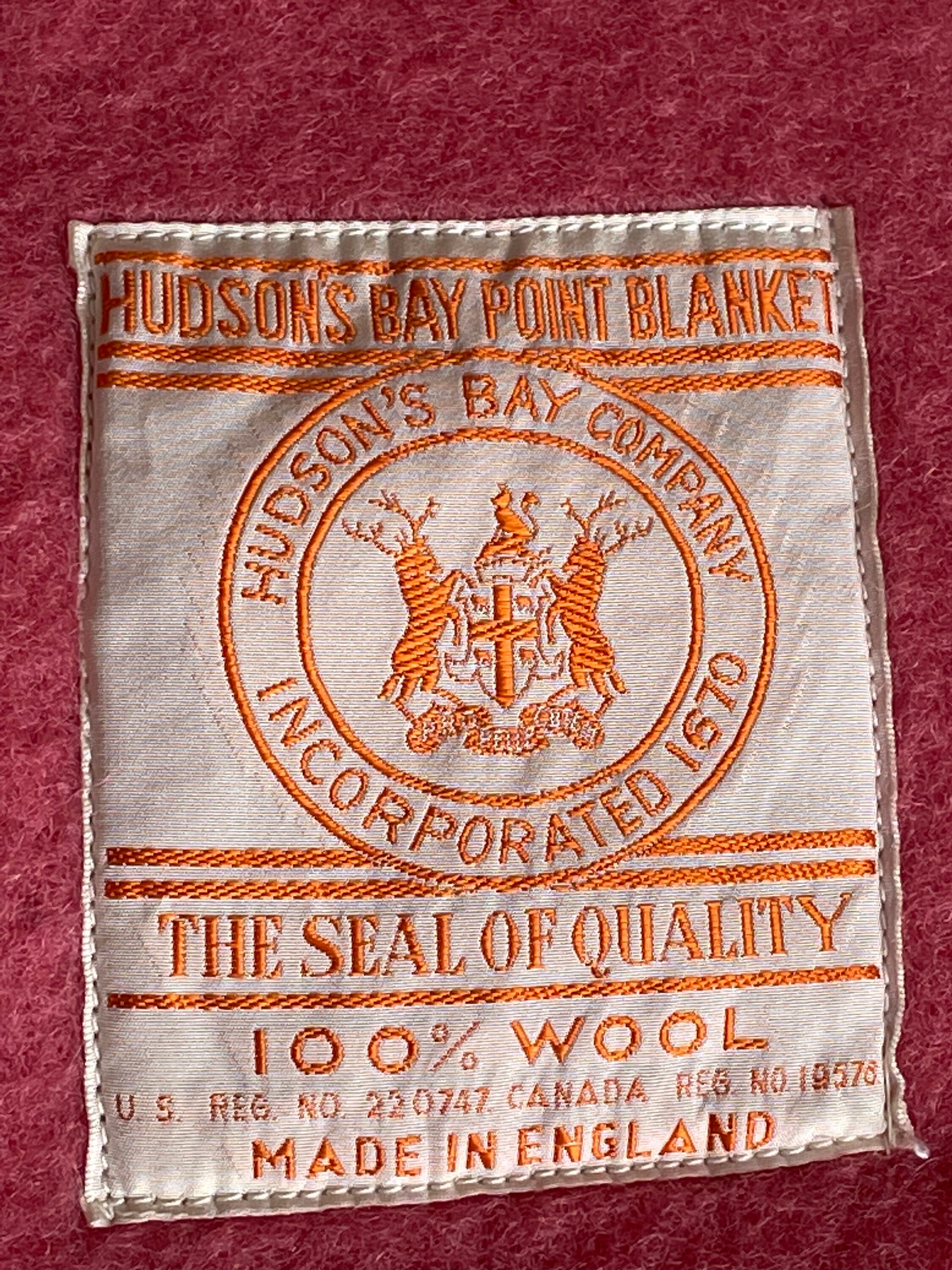 VTG Authentic Hudson s Bay Pink 4 point 100 Wool Blanket Made in England Etsy Canada
