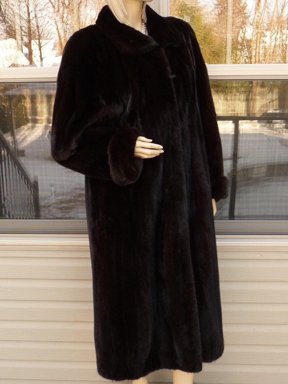 BLACKGLAMA Dark Ranch MINK Fur COAT Sz. 810 Mint Etsy