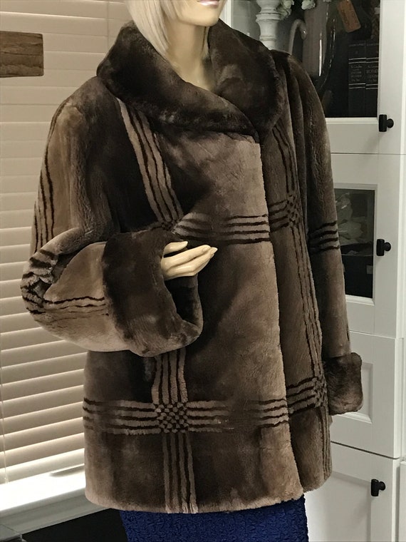 Women Beautiful Brown Sheared Beaver Fur 3/4 Coat 14