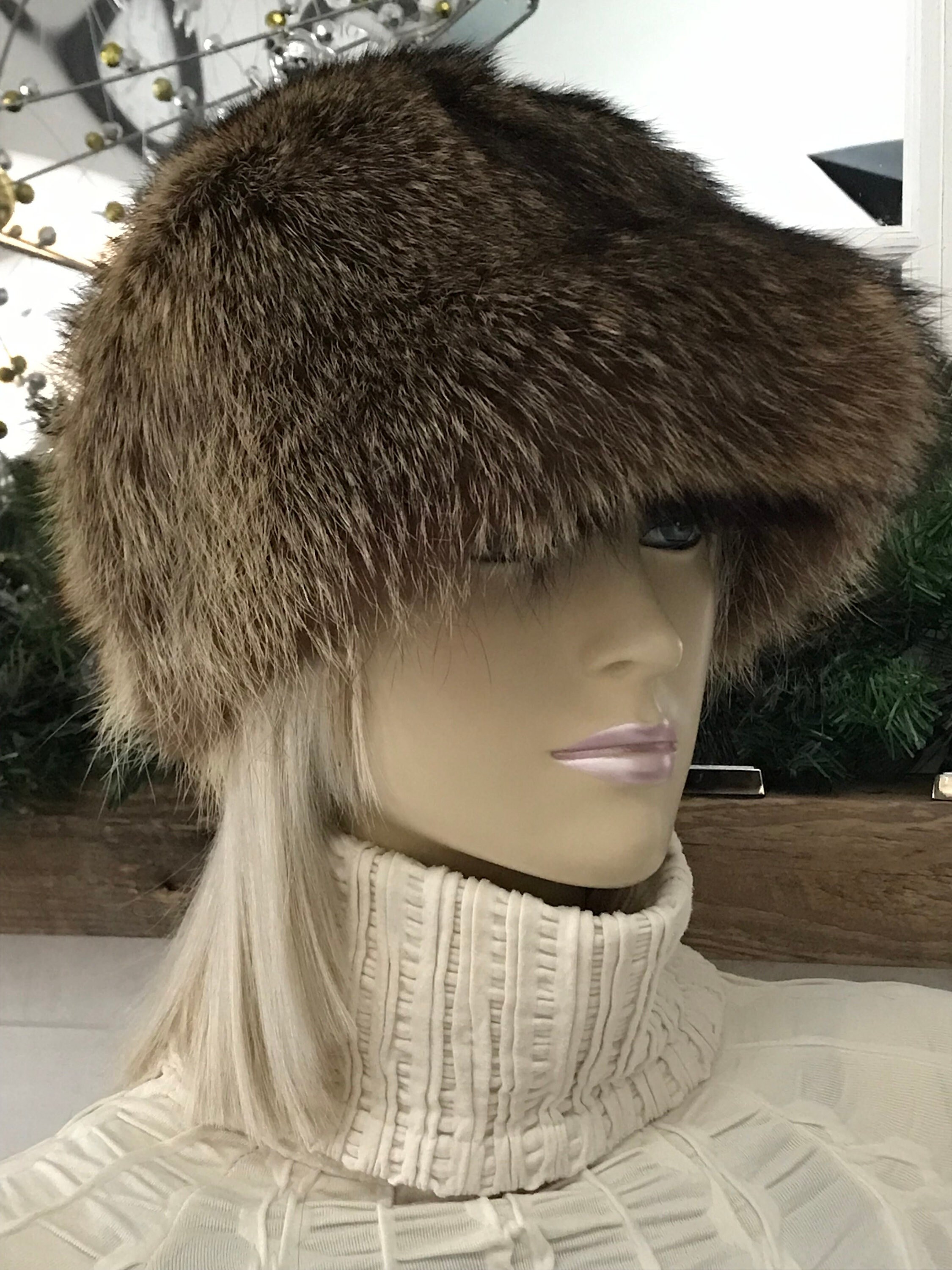 Women Authentic Raccoon Fur Hat | Etsy
