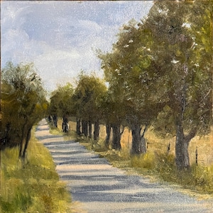 Original Painting - Texas Hill Country Backroad Landscape Oil Plein Air Painting
