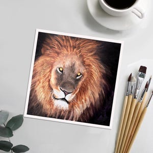 ART PRINT - Lion Oil Painting Fine Art Print