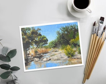 ART PRINT - "Hill Country Creek" - Texas Landscape Oil Painting Art Print