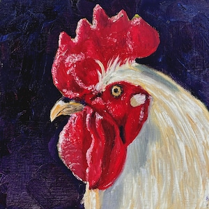 Original Painting - Rooster Oil Painting