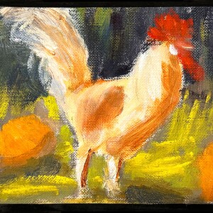 Original Painting - White Chicken Study Oil Painting
