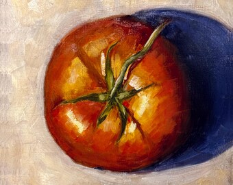 Pintura original - "Tomate rebanador" - Bodegón al óleo