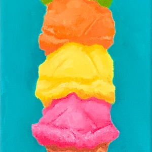 Original Painting - Ice Cream Cone Oil Painting