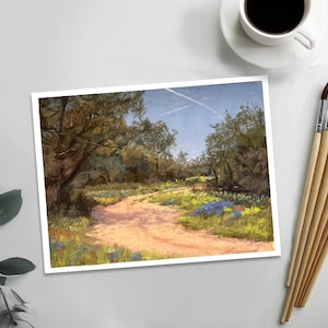 ART PRINT - Texas Hill Country Landscape Soft Pastel Painting Fine Art Print