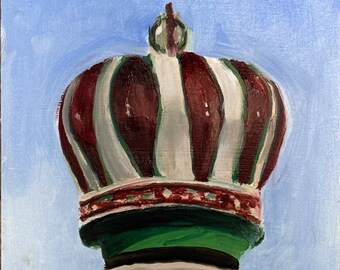 Pintura original - "La Corona de la Reina" - Paisaje urbano de Texas, pintura al óleo al aire libre