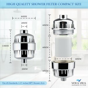 Upgrade with Voda Vida Shower Filter Replacement Cartridge - High-quality, compact size, universally compatible with standard shower filter balls of similar size and shape. Elevate your shower experience