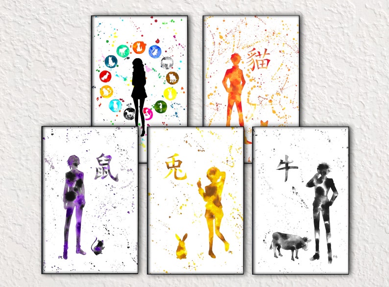 5x7 Set of Fruits Basket Zodiac Watercolors Prints Etsy