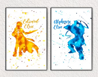 Ed & Al – Fullmetal Alchemist Watercolors – 11x17" Prints