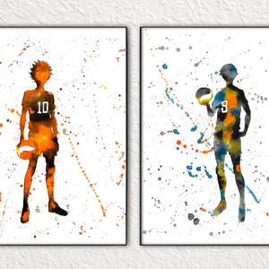 Haikyu – Hinata & Kageyama Watercolors 11x17&quot; Prints