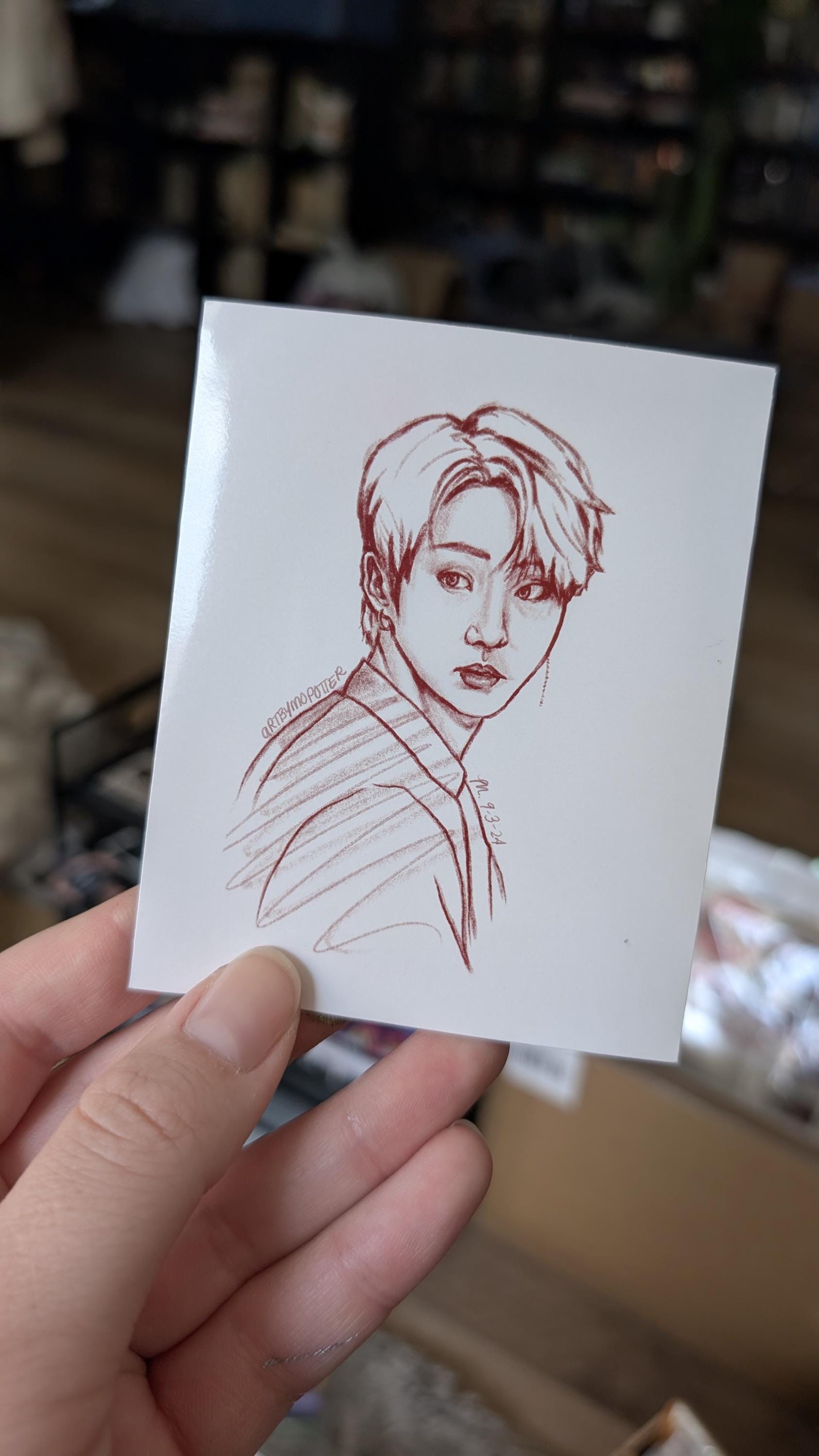 Han Jisung SKZ Stray Kids Art Fanart J.one Mini Print Poster