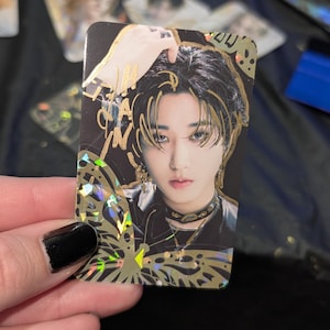 Stray Kids GIANT Gold Custom Doodle Butterfly Lomo Photo Cards Rock-star| Hand-Decorated K-Pop SKZ Trading Items Limited Edition [Set of 8]