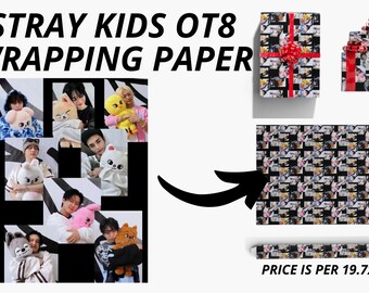 Stray Kids OT8 STAY Wrapping Paper | Kpop Gift Wrap | Single Sheet | Stray Kids Merchandise