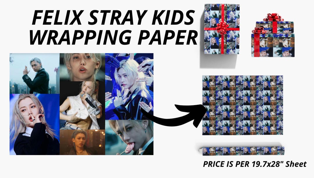 Felix [pre-order] Stray Kids Wrapping Paper | Kpop Gift Wrap | Single ...