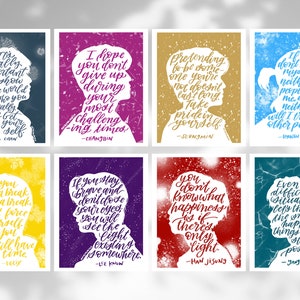 Stray Kids Set van 2 x 3" inspirerende quote miniprints Kpop SKZ Art Silhouette motiverende kaarten